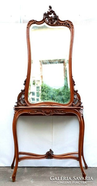 Barokk antik konzolasztal tükörrel