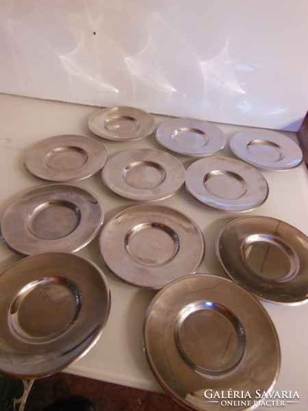 Plate - 11 pcs - stainless steel - thick - 13 cm - saucer - German