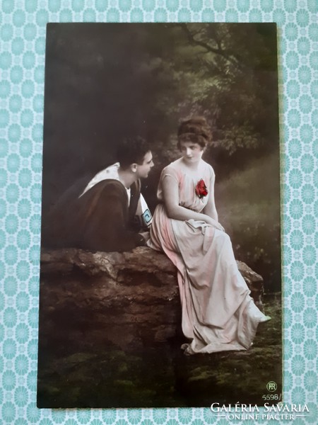 Régi fotó képeslap 1917 szerelmespár vintage levelezőlap