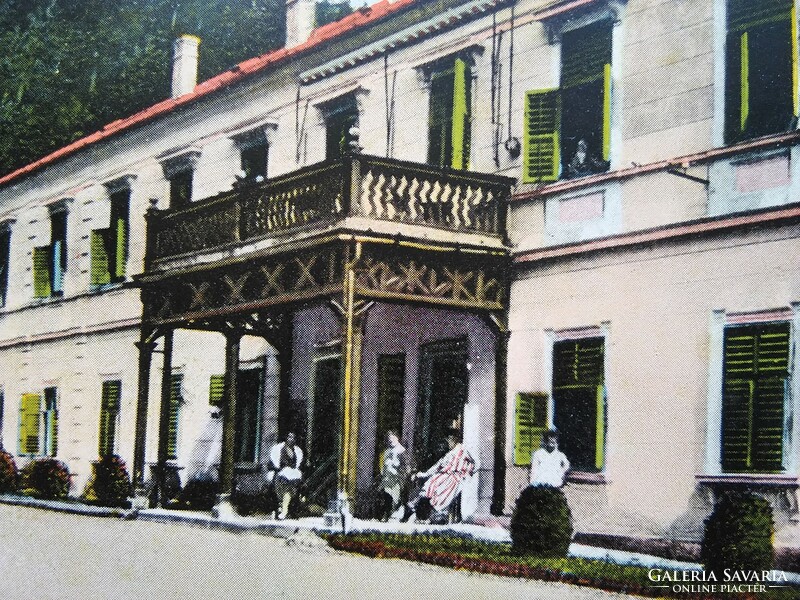 Antik magyar színezett fotólap/képeslap Parádfürdő Ybl szálló 1910-20 körüli