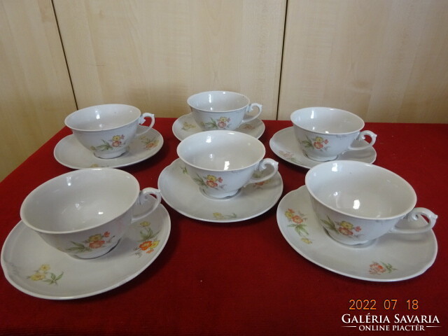 Drasche porcelain tea cup + saucer, six in one for sale. He has! Jokai.