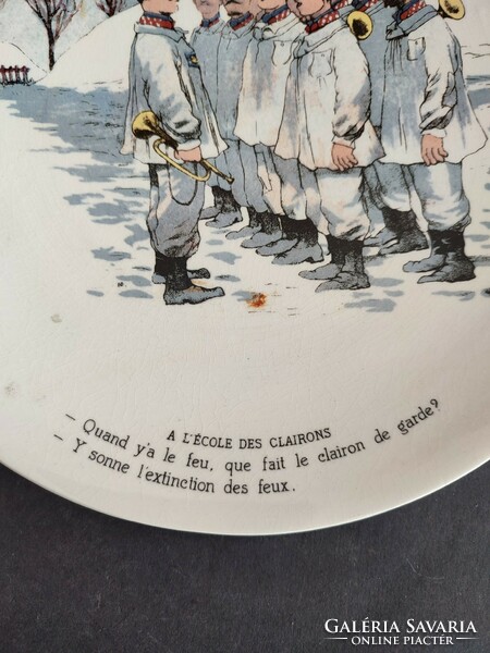Sarreguemines story bowl with winter campaign French military biography - ep