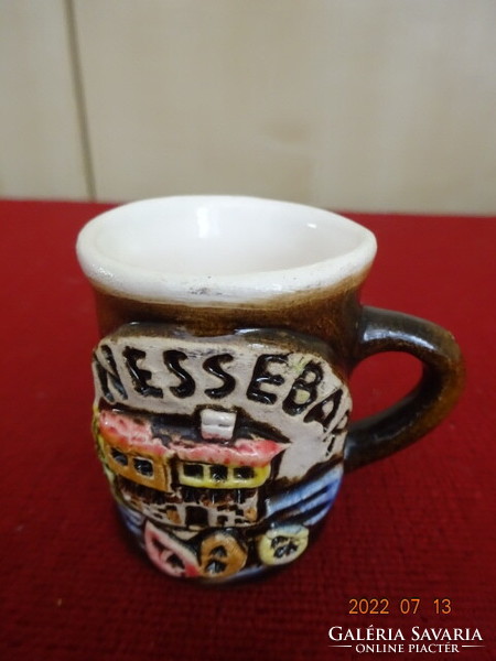 Bulgarian glazed ceramic memorial cup, nessebar. He has! Jokai.