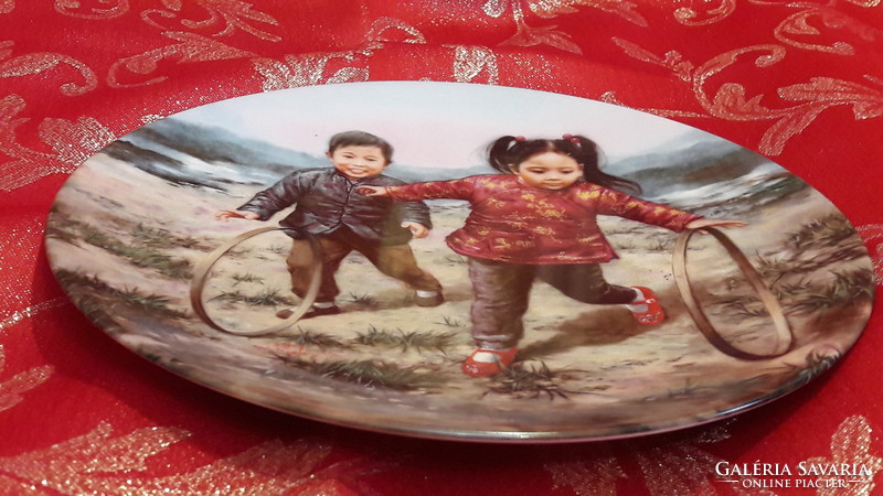 Gyerekes dísztányér, porcelán tányér 2. (M2054)