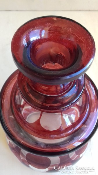 Antique Biedermeier burgundy glass