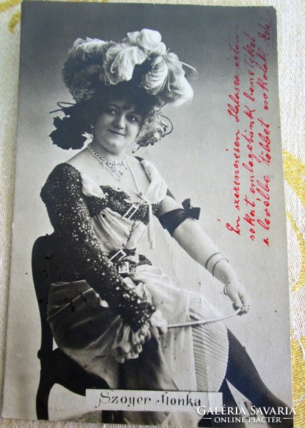 SZOYER ILONKA OPERA OPERETT PRIMADONNA SZÍMŰVÉSZ FOTÓLAP cca. 1902