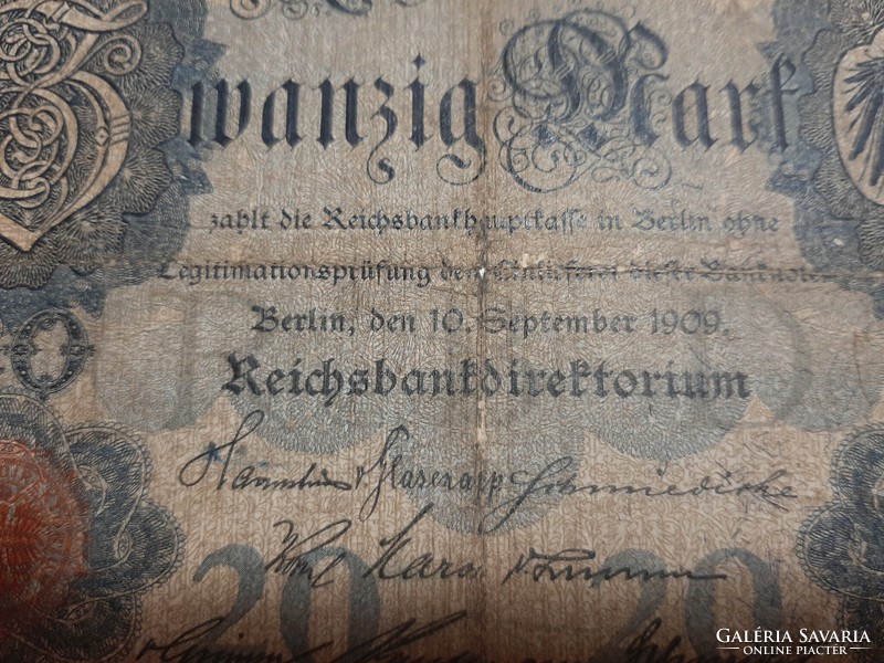 Rare Germany 20 marks 1909 September