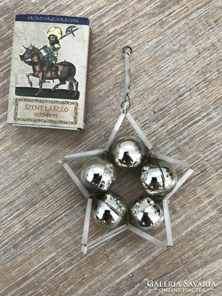 Old tapestry glass star Christmas tree decoration
