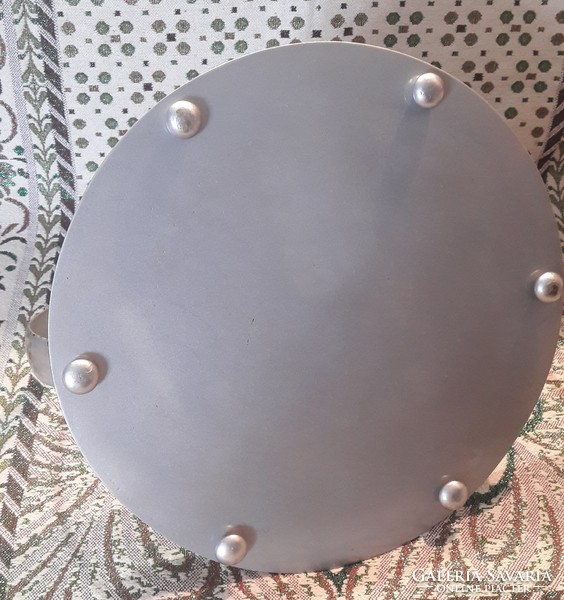 Füles ezüstszínű fém tálca (L2786)