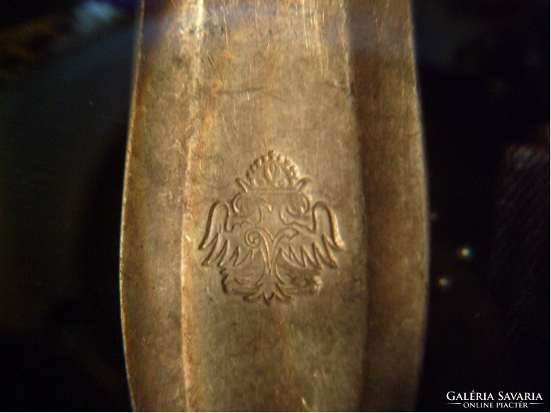 Bécsi ezüstözött antik Grófi monogram jelzéses   halkés