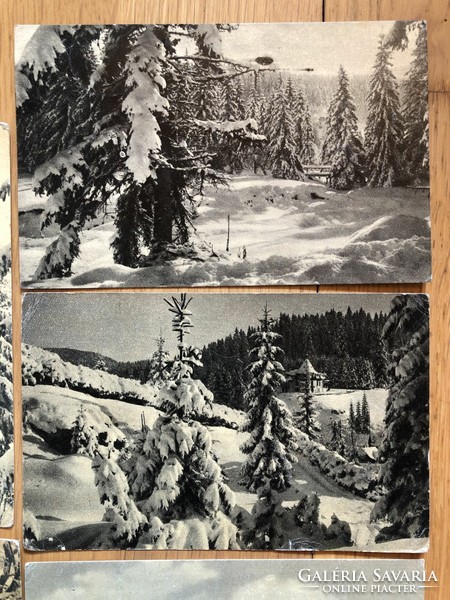Old winter landscape postcards together (from the 50s-60s)