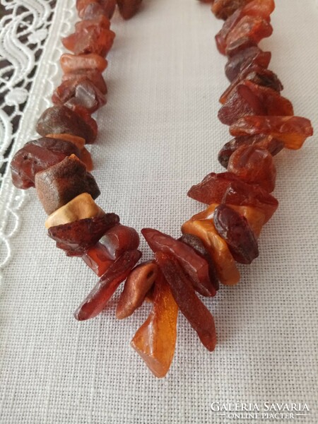 Extra large Polish raw amber necklace, 1o4 cm long