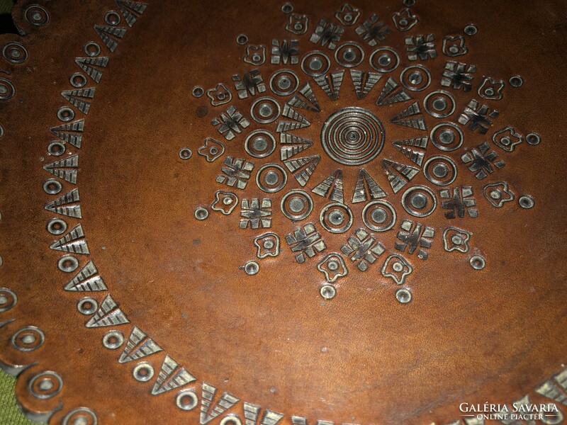 Leather plate, wall decoration