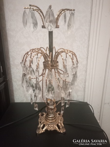 Beautiful antique crystal copper table lamp