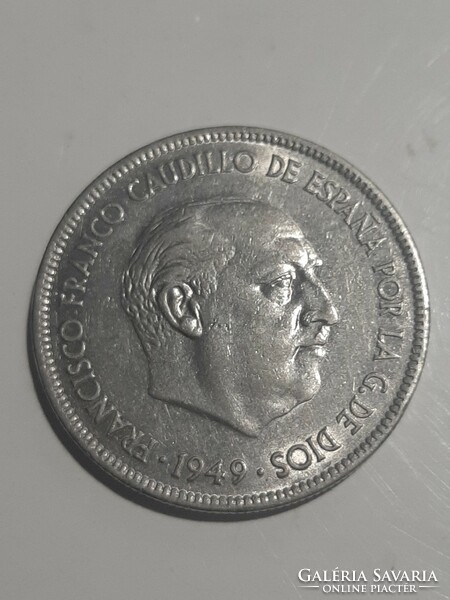 Spanish 5 pesetas, pesetas 1949 in good condition