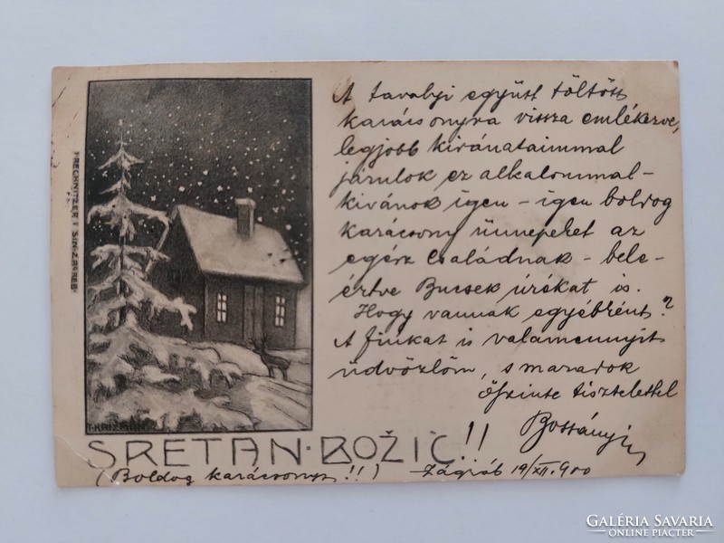 Régi karácsonyi képeslap 1900 levelezőlap