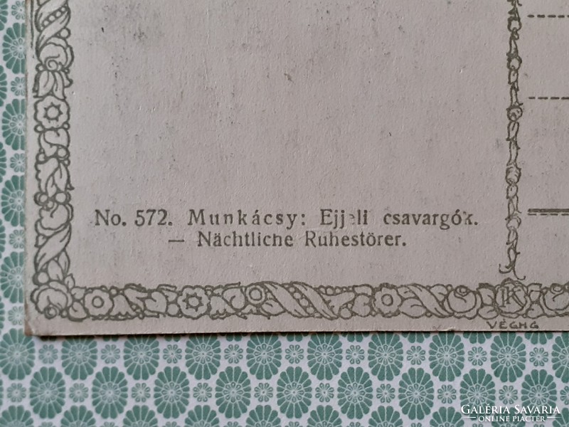 Old postcard Münkacsy: night tramps Hungarian art postcard