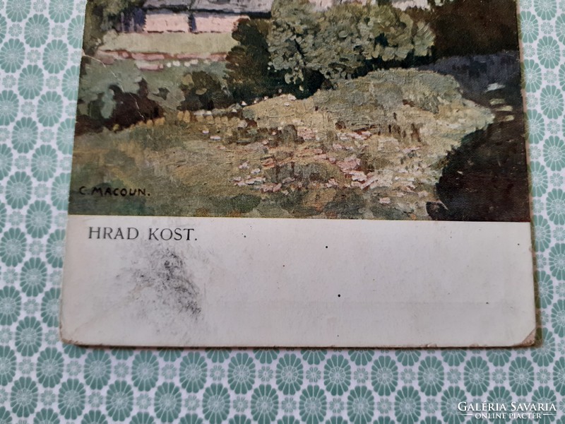 Régi képeslap 1923 C. Macoun Hrad Kost művészeti levelezőlap