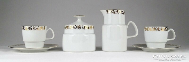 1J887 old Epiag Czech porcelain coffee set for two