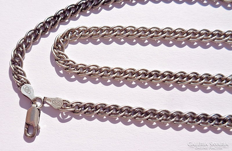 50.5 cm. Length 5 mm. Wide Italian 925 silver necklace