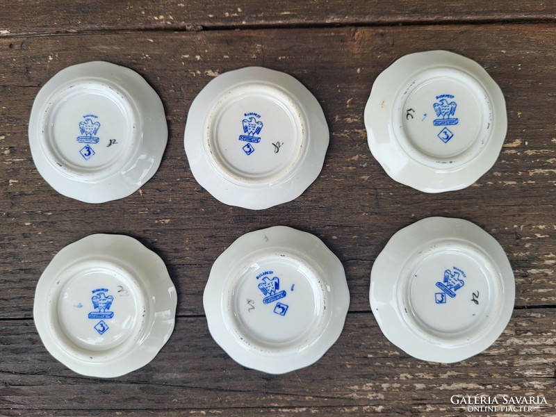 6 aquincum porcelain plates, coasters and plates together