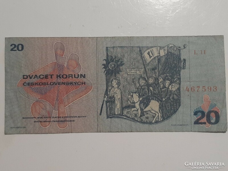 Ritka ! Cseh , Csehszlovákia , 20 korona 1970  DVACET  KORUN