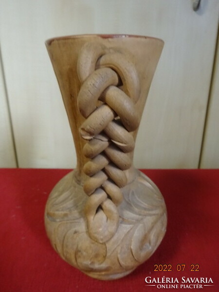 Patterned ceramic jug with inner glaze and braided handle. He has! Jokai.