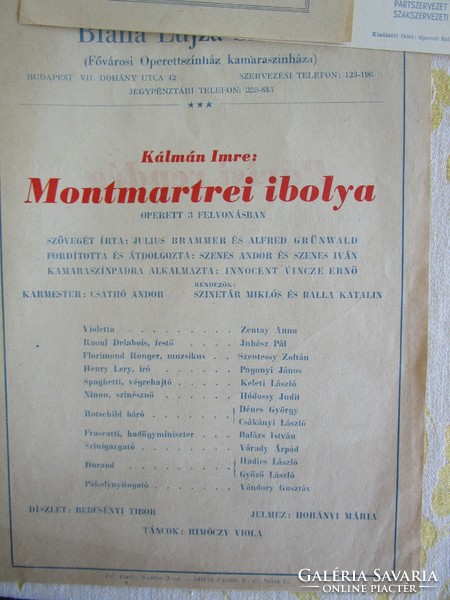 About 1954 legendary inn queen Honthy - sinetar Koabeli palkát + prints 6 pieces in total