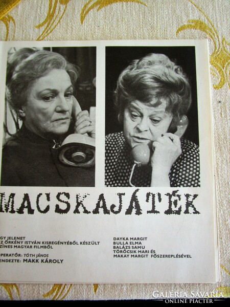 1974 ÖRKÉNY MACSKAJÁTÉK FILM DAJKA MARGIT BULLA ELMA TÖRŐCSIK MARI FILM KORABELI POSPEKTUS REKLÁM