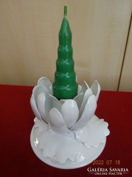 Herend porcelain candle holder with lotus flower pattern. He has! Jokai.
