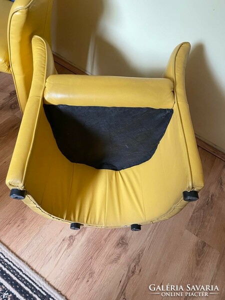 Retro leather armchairs