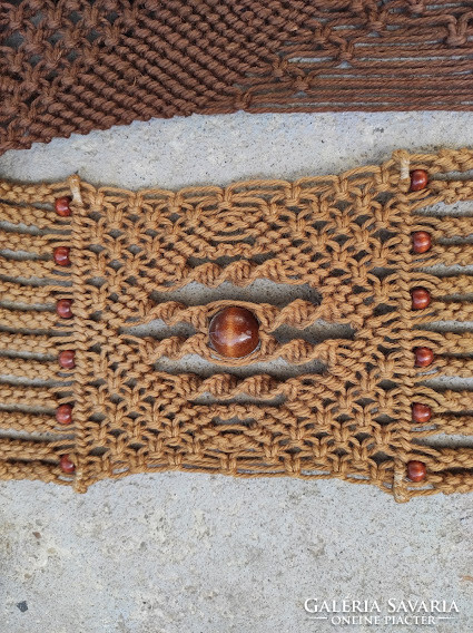 Antique macrame hand knotted wall protector wall picture macrame needlework 385 5778