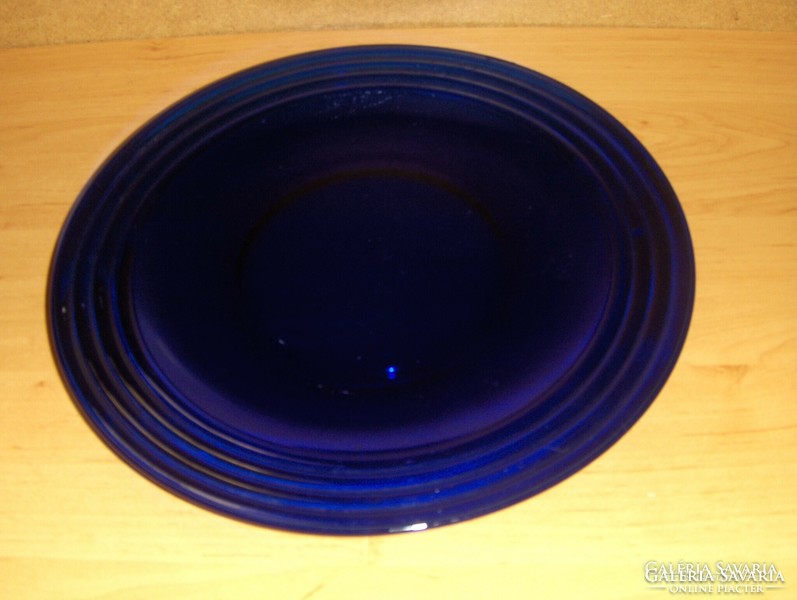 Retro kék üveg kínáló tál 26,5 cm (afp)