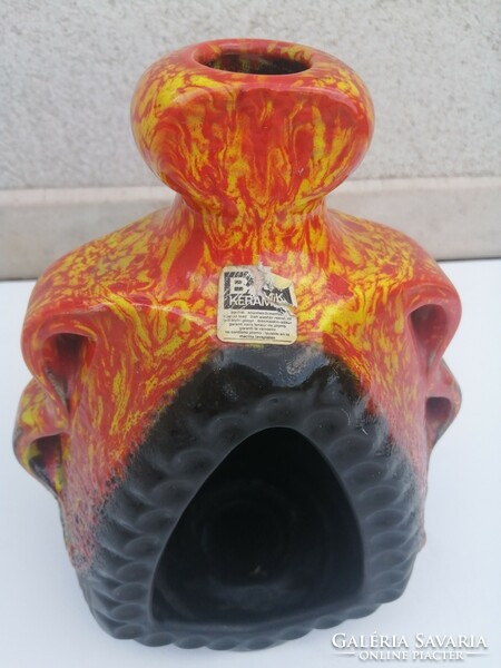Rare retro bay w. Germany 319 25 lava ceramic candle holder 26x17 cm