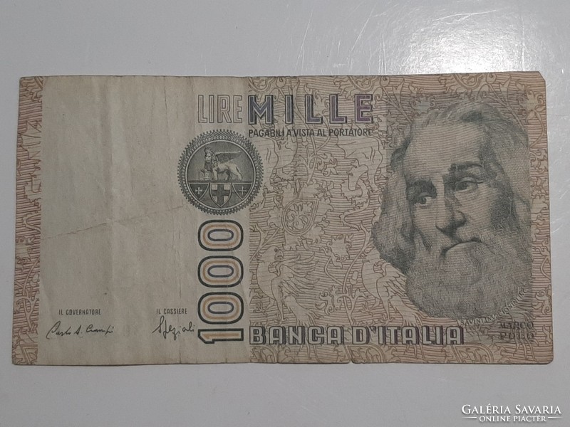 Italy 1000 lire, lira marco T-shirt banknote 1982