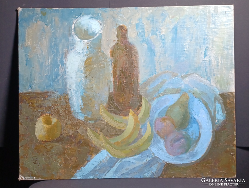 Banános csendélet - 1991 - szláv festőművész munkája (40x50 cm)