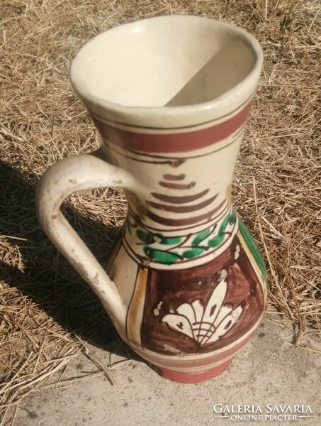 Antique (old folk) earthenware goblet from the 1800s (today: 17.5 cm)