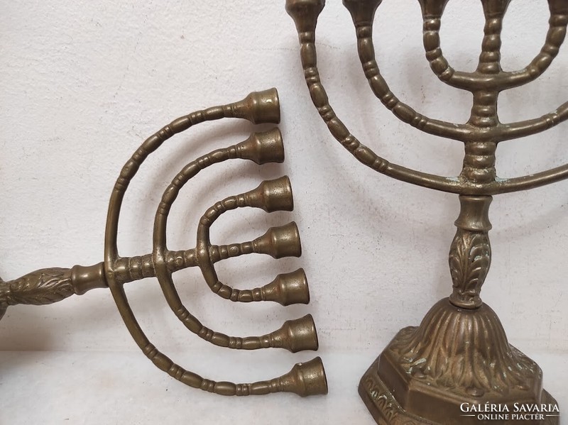 Antique 2-piece copper Judaica Jewish 7-branch candle holder menorah menorah candle holder 215 5843