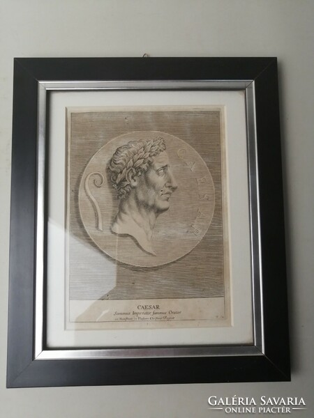 Caius Julius Caesar - antique original engraving