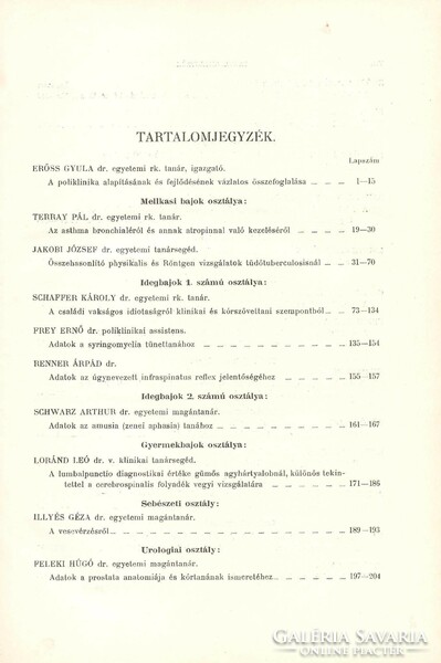 Jubileumi Dolgozatok A Poliklinika Huszonötéves Fennállásának Alkalmából  1908