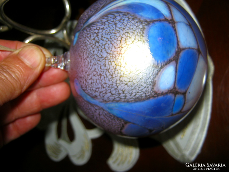 Marbled blown glass sphere decorative sphere