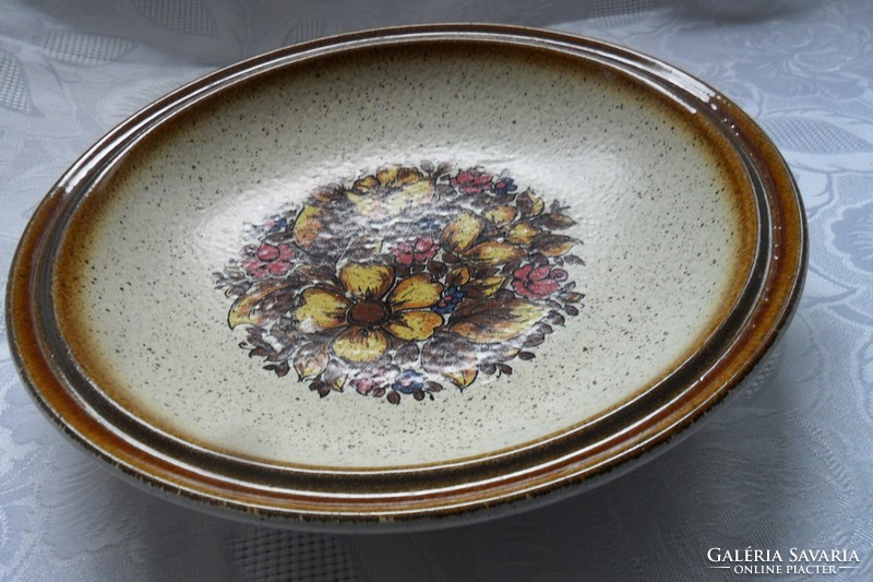 Marzy & Remy stoneware decorative bowl with flowers