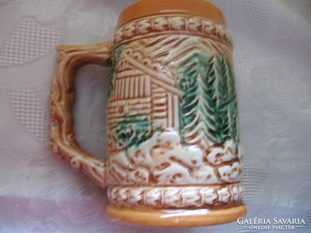 Japan retro scene beer mug