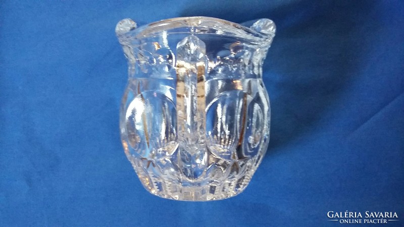 Small thick crystal glass jug