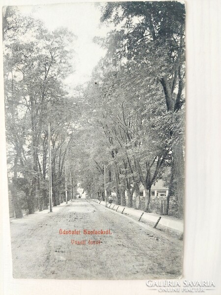Szolnok, vasúti fasor, 1911, régi képeslap
