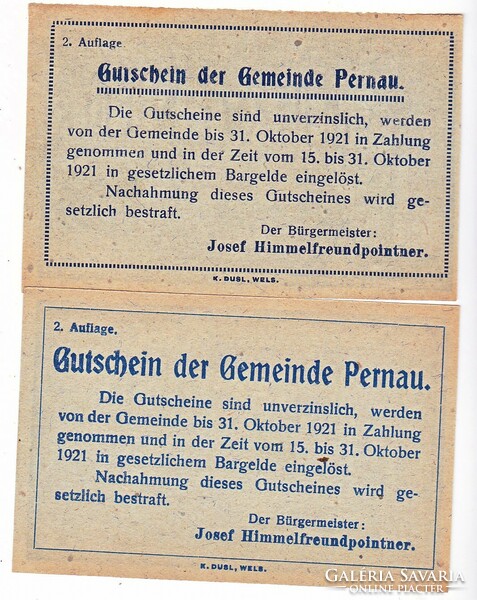 Austrian emergency money 10-20 heller 1920 ii. Expenditure