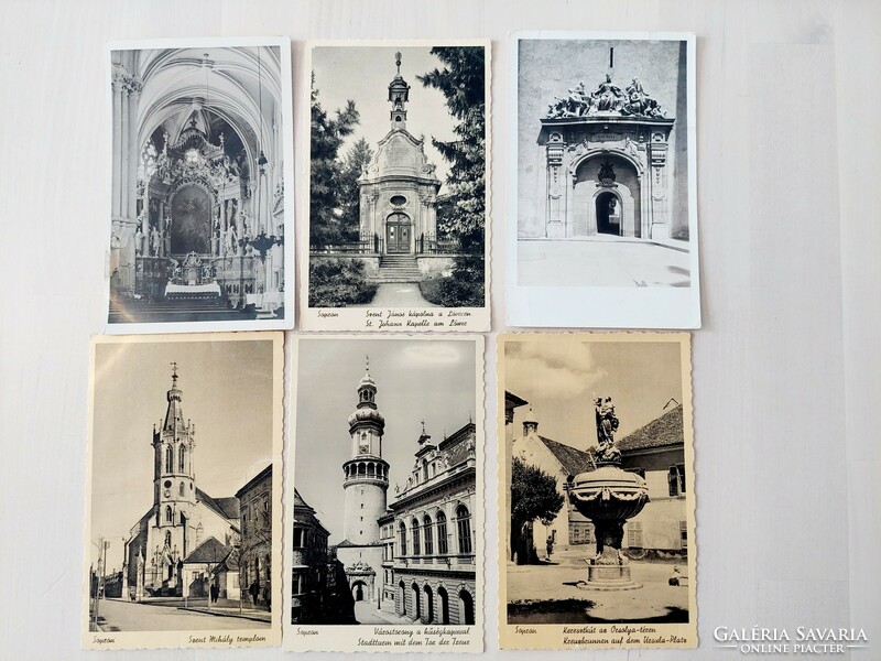 Sopron, 6 old postcards together, postal clean