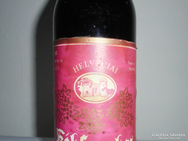 Retro Helvéciai kékfrankos bor boros üveg palack - Helvéciai Állami Gazdaság, Monimpex 1980-as évek