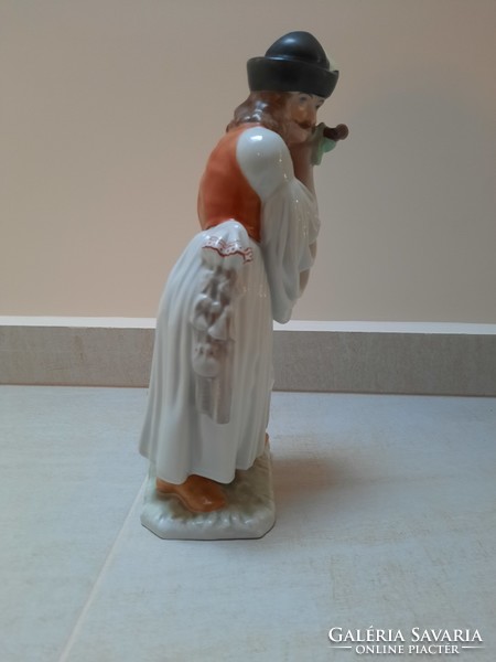 Herend porcelain cowering shepherd, peasant figure