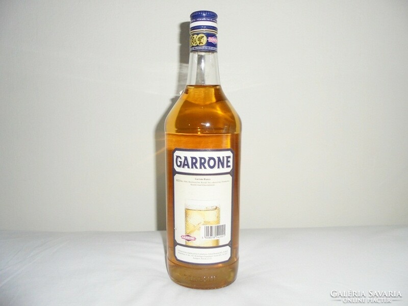 Retro garrone vermouth bianco liquor glass bottle - early 1990s, unopened, rarity